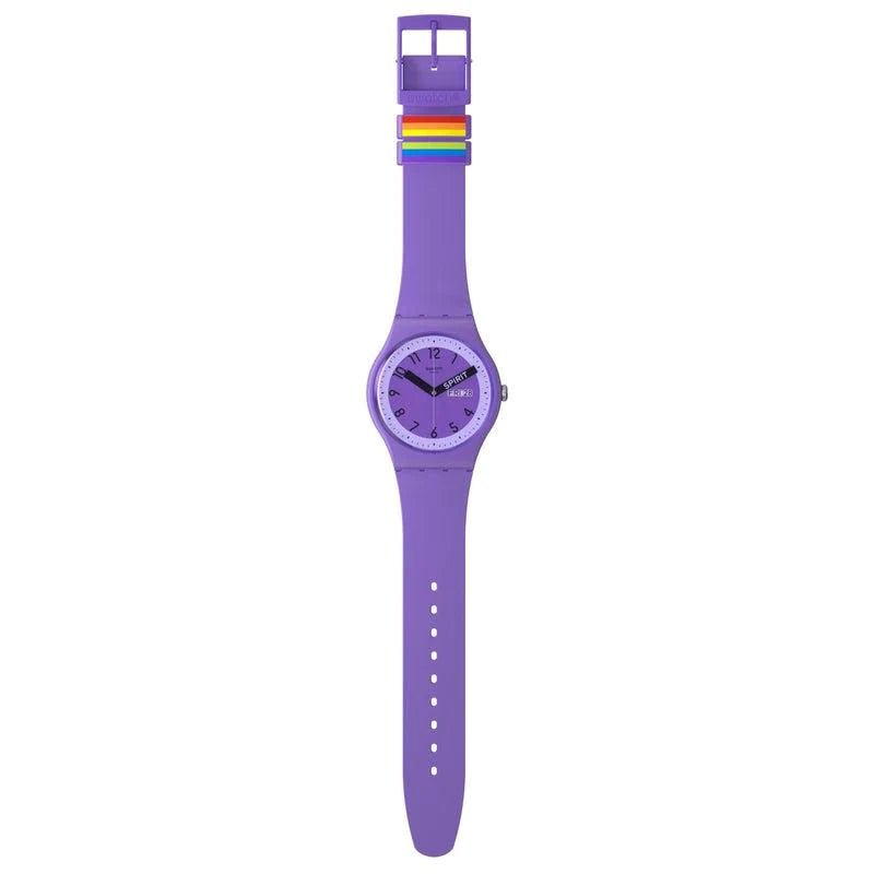 Swatch Proudly Violet Unisex Watch | SO29V700 | Time Watch Specialists