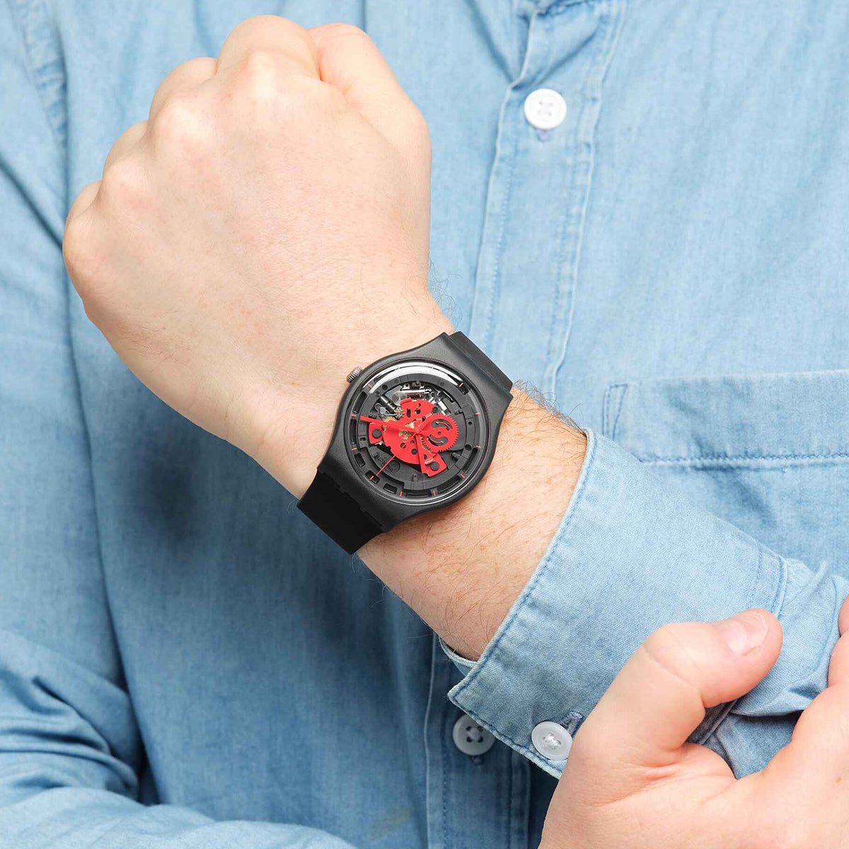Swatch Time To Red Big Men's Watch - SO32B110 | Time Watch Specialists