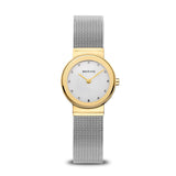 Bering Classic Gold Dial Stones Stainless Steel Mesh Women's Watch | 10126-001T