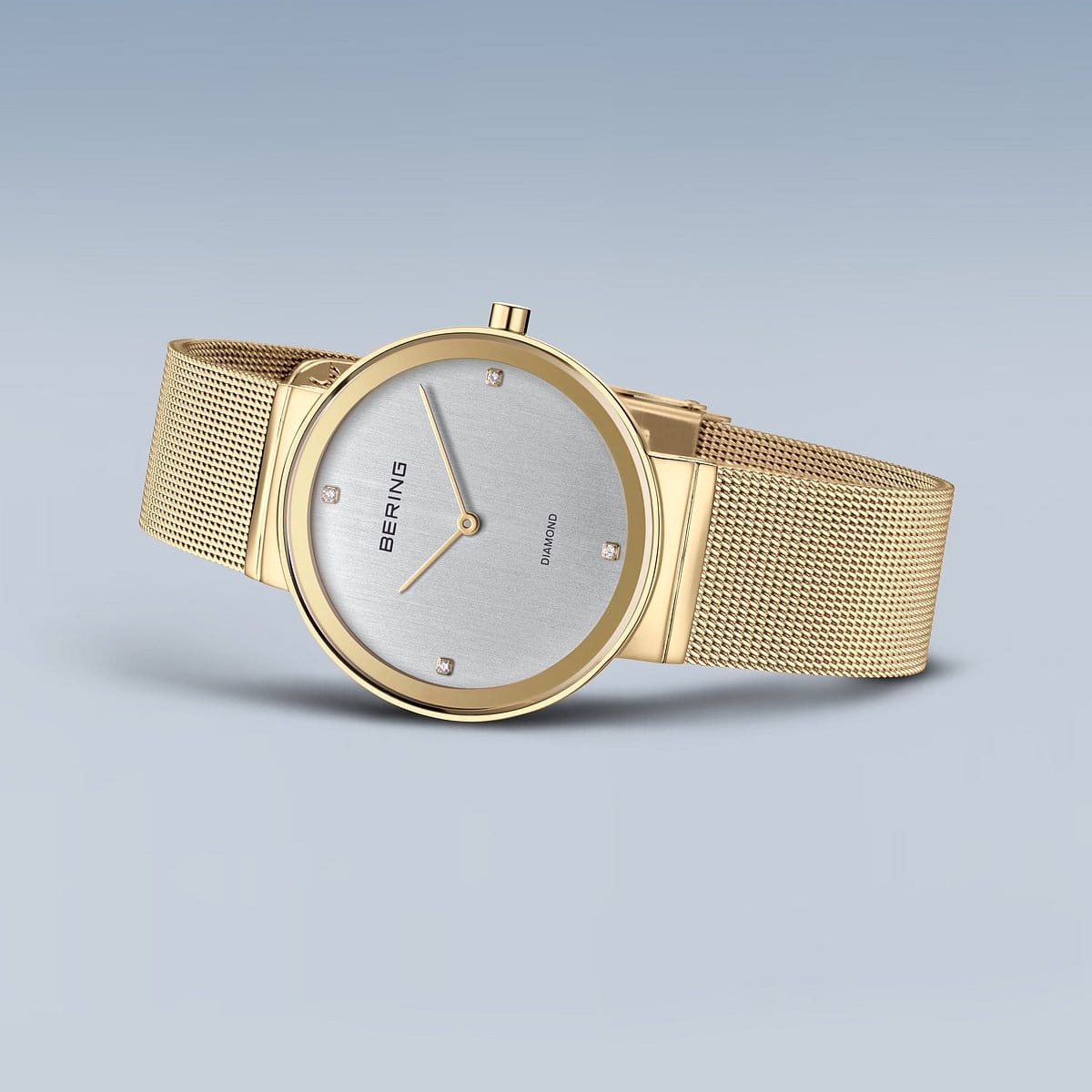 BERING Classic White Dial and Gold Mesh Bracelet 35mm Women's Watch | 10135-334