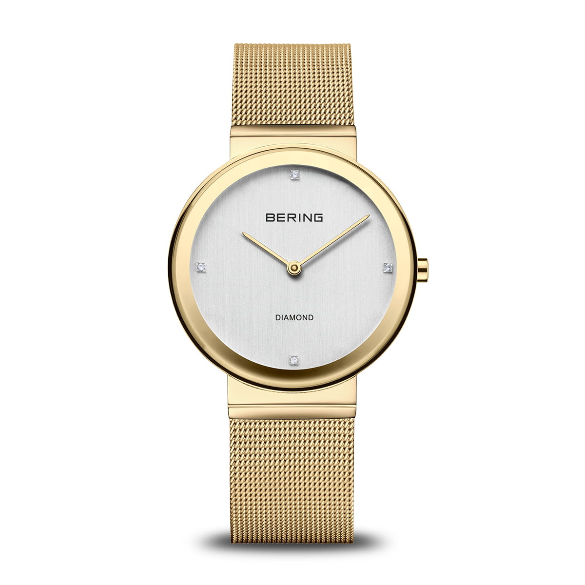 BERING Classic White Dial and Gold Mesh Bracelet 35mm Women's Watch | 10135-334