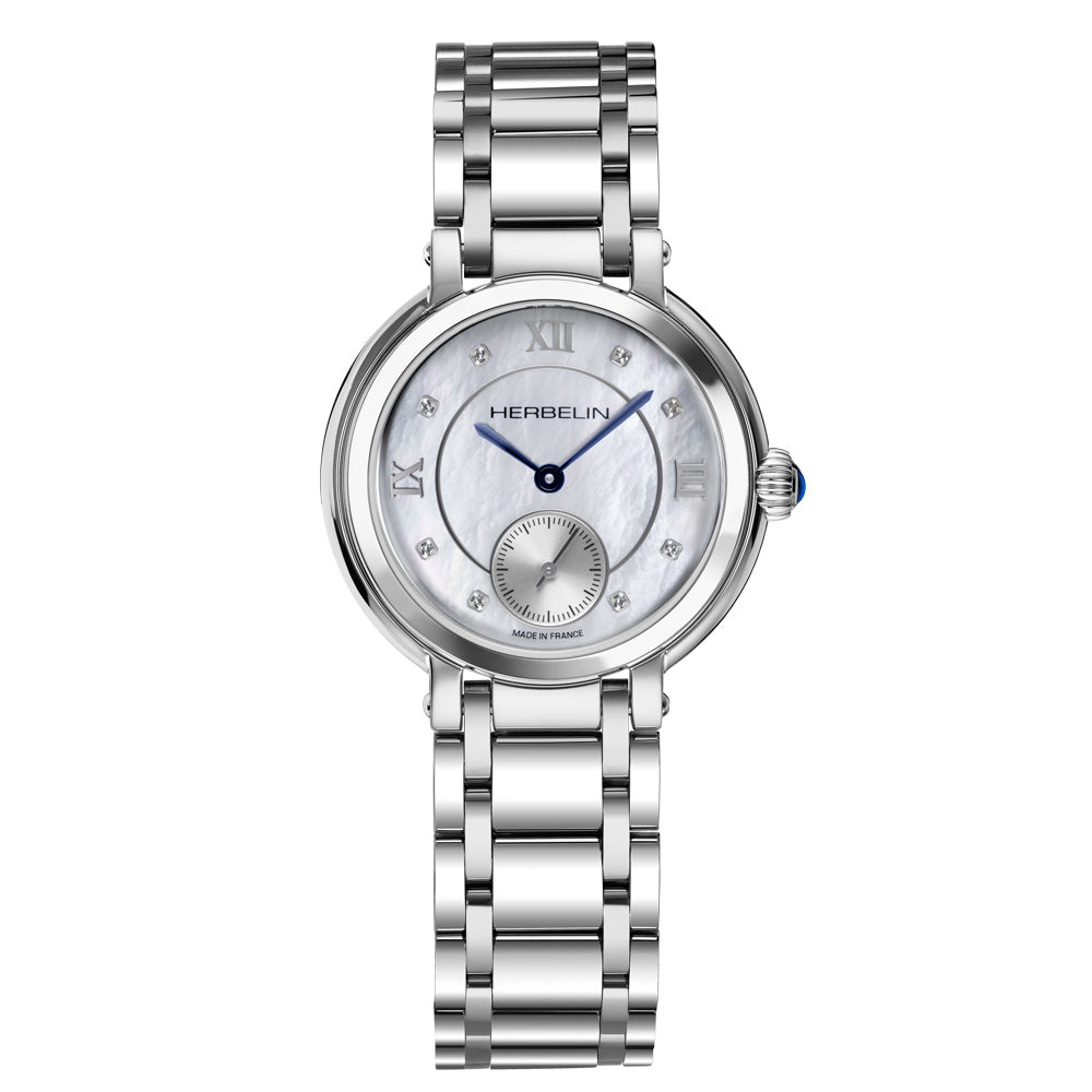 Herbelin Galet Mother of Pearl Dial Diamond Indices Stainless Steel Women’s Watch | 10630B89