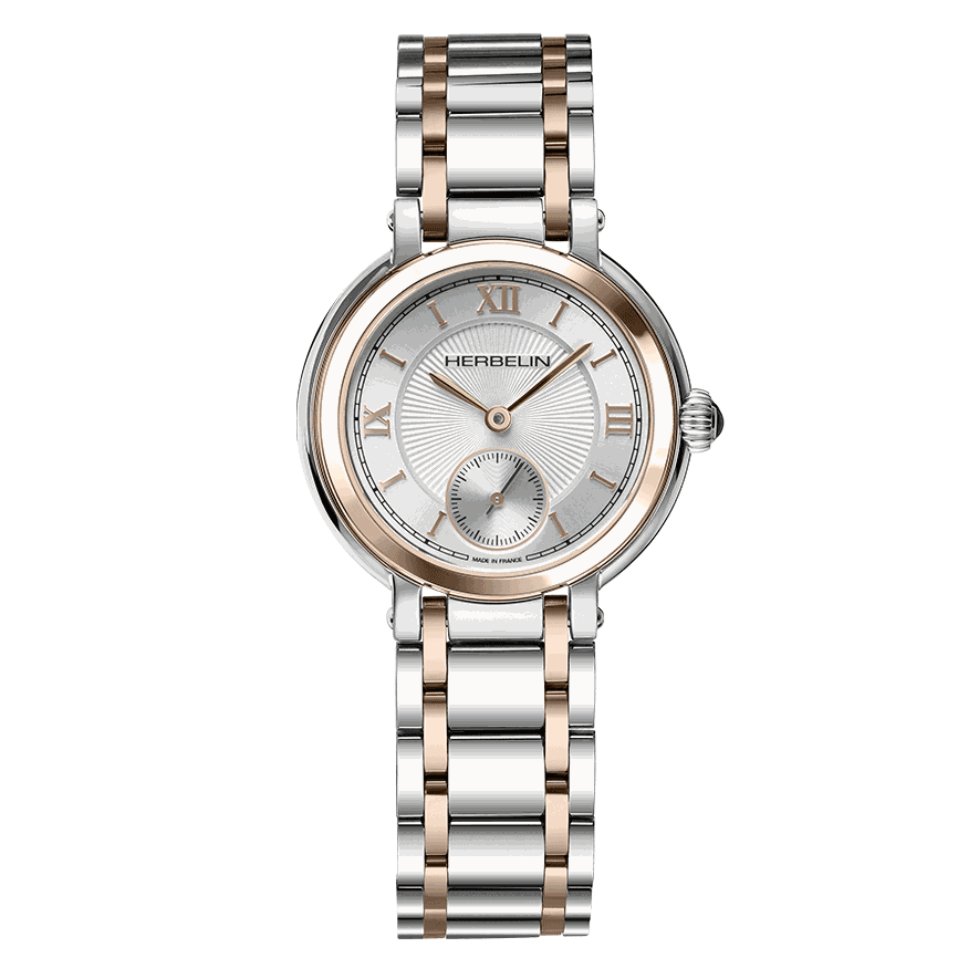 Herbelin Galet Silver Sunray Dial Gold Indices Stainless Steel Women’s Watch | 10630BT28