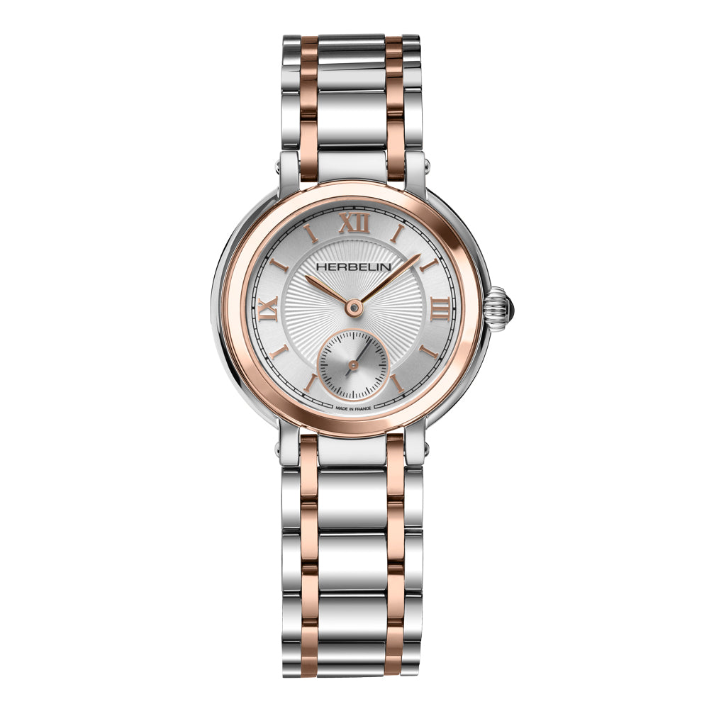 Herbelin Galet Silver Sunray Dial Gold Indices Stainless Steel Women’s Watch | 10630BT28