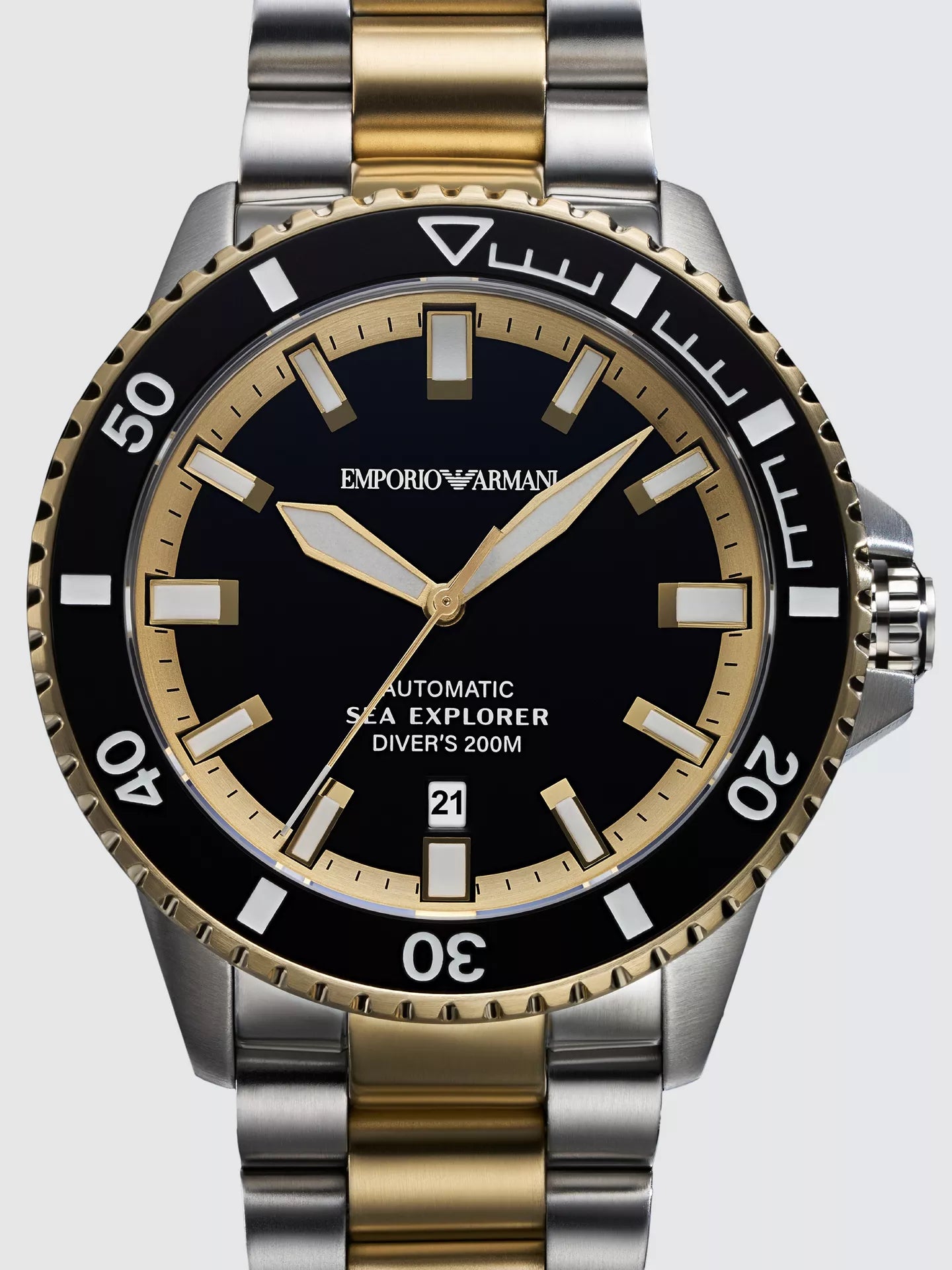 Emporio Armani Sea Explorer Two Tone Automatic Stainless Steel Men's Watch| AR60089