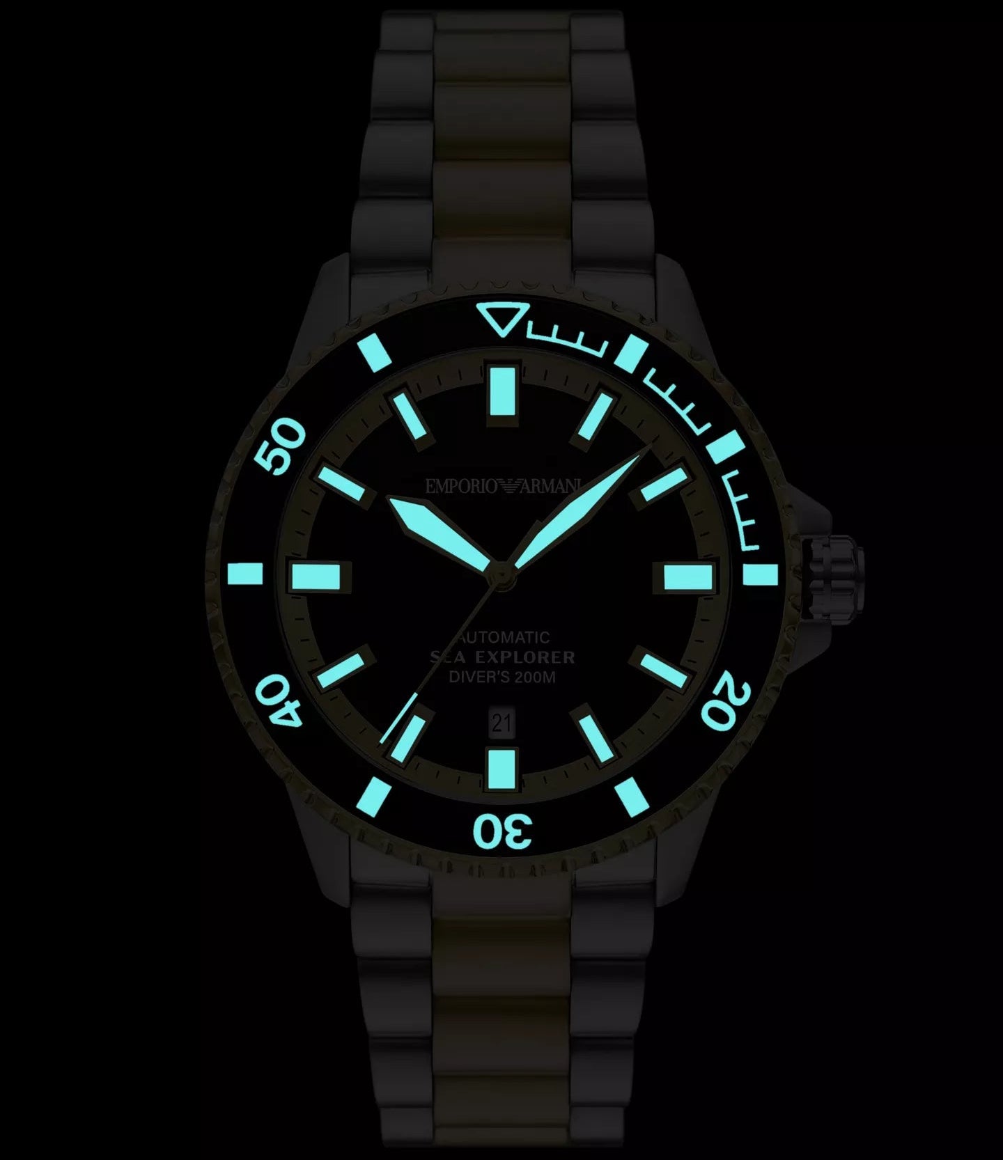 Emporio Armani Sea Explorer Two Tone Automatic Stainless Steel Men's Watch| AR60089