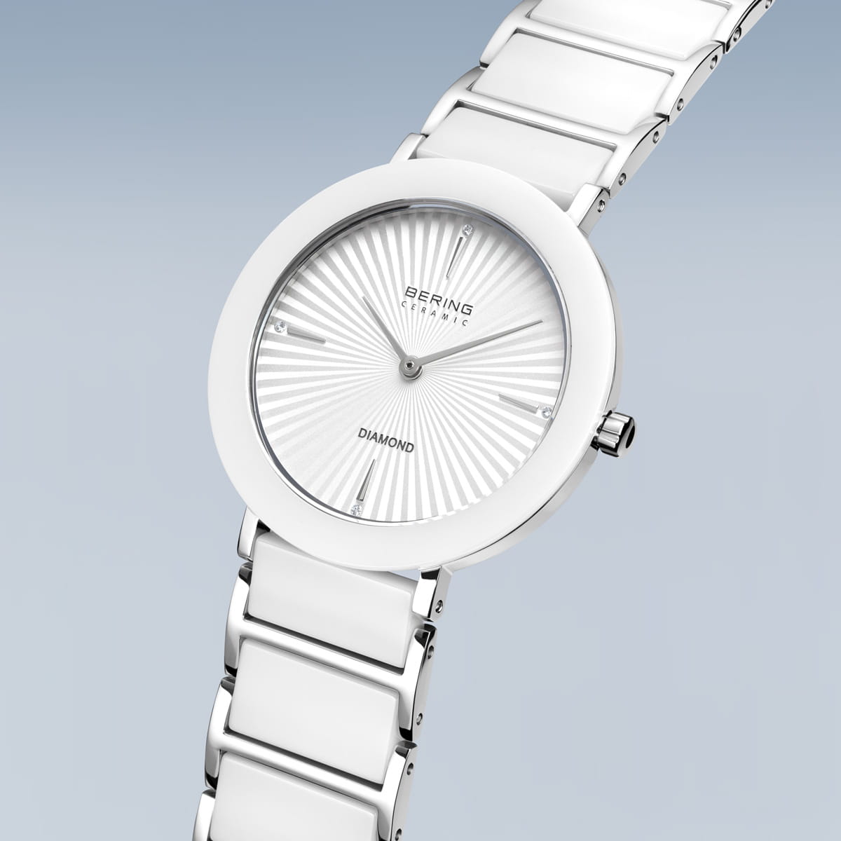 Bering Ceramic Silver Dial Silver Ceramic Strap Women's Watch | 11435-753
