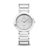 Bering Ceramic Silver Dial Silver Ceramic Strap Women's Watch | 11435-753