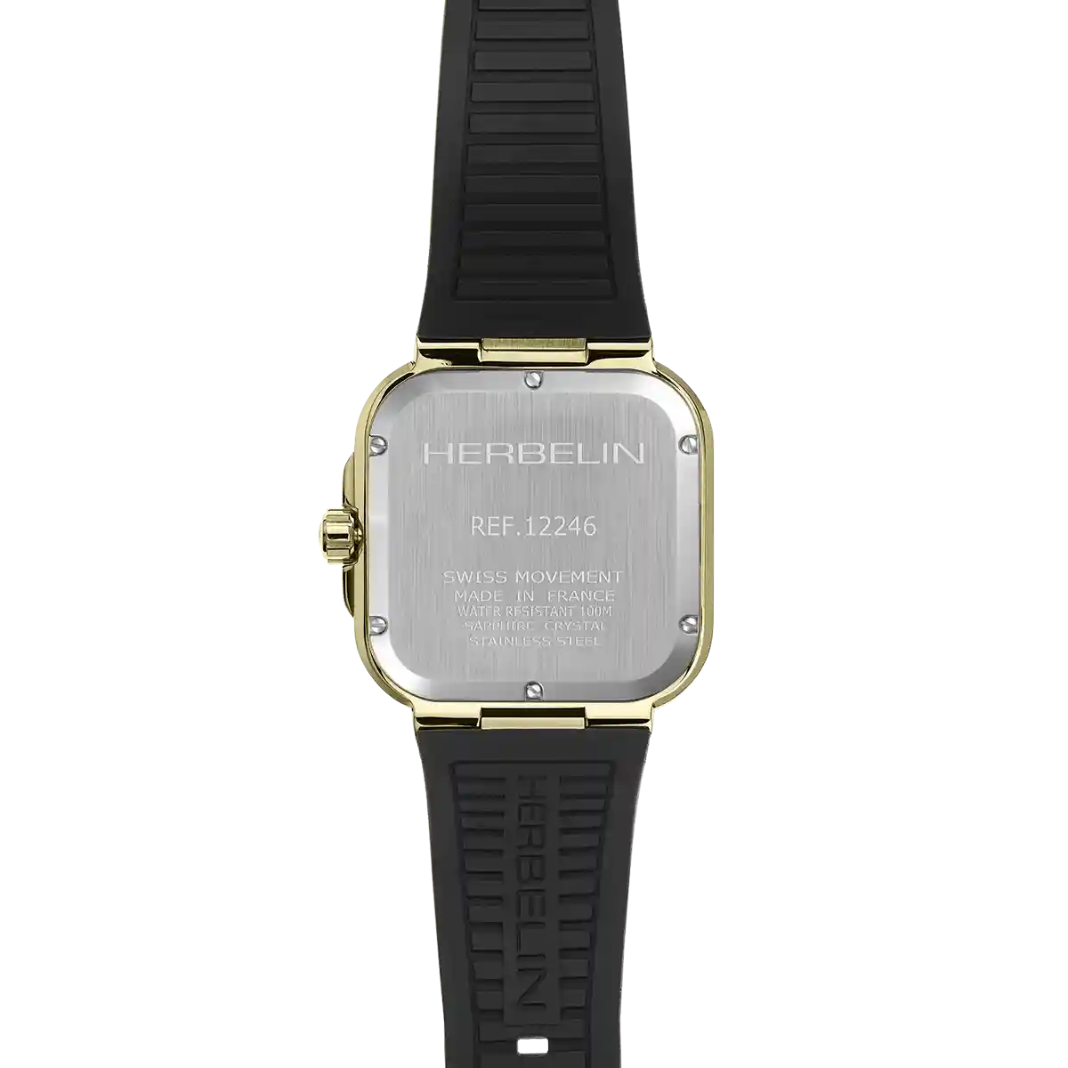 Herbelin Cap Camarat Black Textured Dial Gold Indices Men’s Watch | 12246P1N14CA