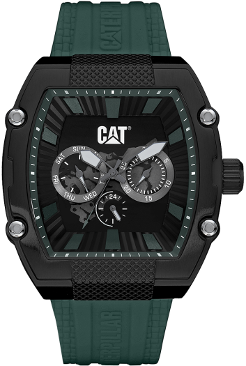 CAT Barrell Black Chrono Cushion Dial Green Batons Green Strap Men's Watch | 13.169.23.123