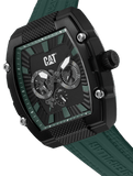 CAT Barrell Black Chrono Cushion Dial Green Batons Green Strap Men's Watch | 13.169.23.123