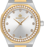Bigotti Rose Gold Stainless Steel Silver Dial Stones Men's Watch | BG.1.10587-3