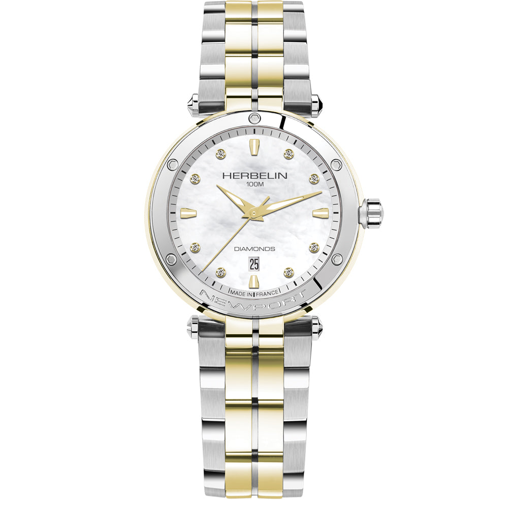 Herbelin Newport Mother of Pearl Dial Diamond Indices Women's Watch | 14288BT89S