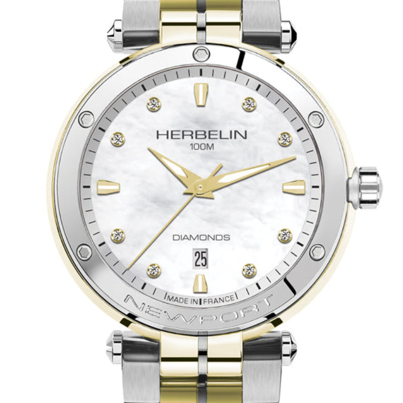 HERBELIN Newport Mother of Pearl Dial Diamond Indices Women's Watch | 14288BT89S