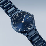 Bering Titanium Blue Dial Calendar Blue Titanium Men's Watch | 15139-797