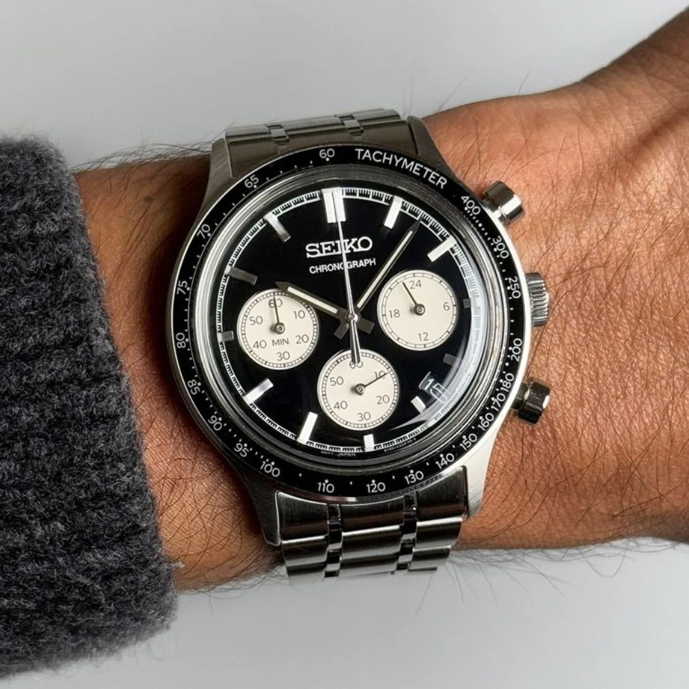 Seiko Sport Quartz Chronograph Black Dial Steel Men's Watch | SSB479P1