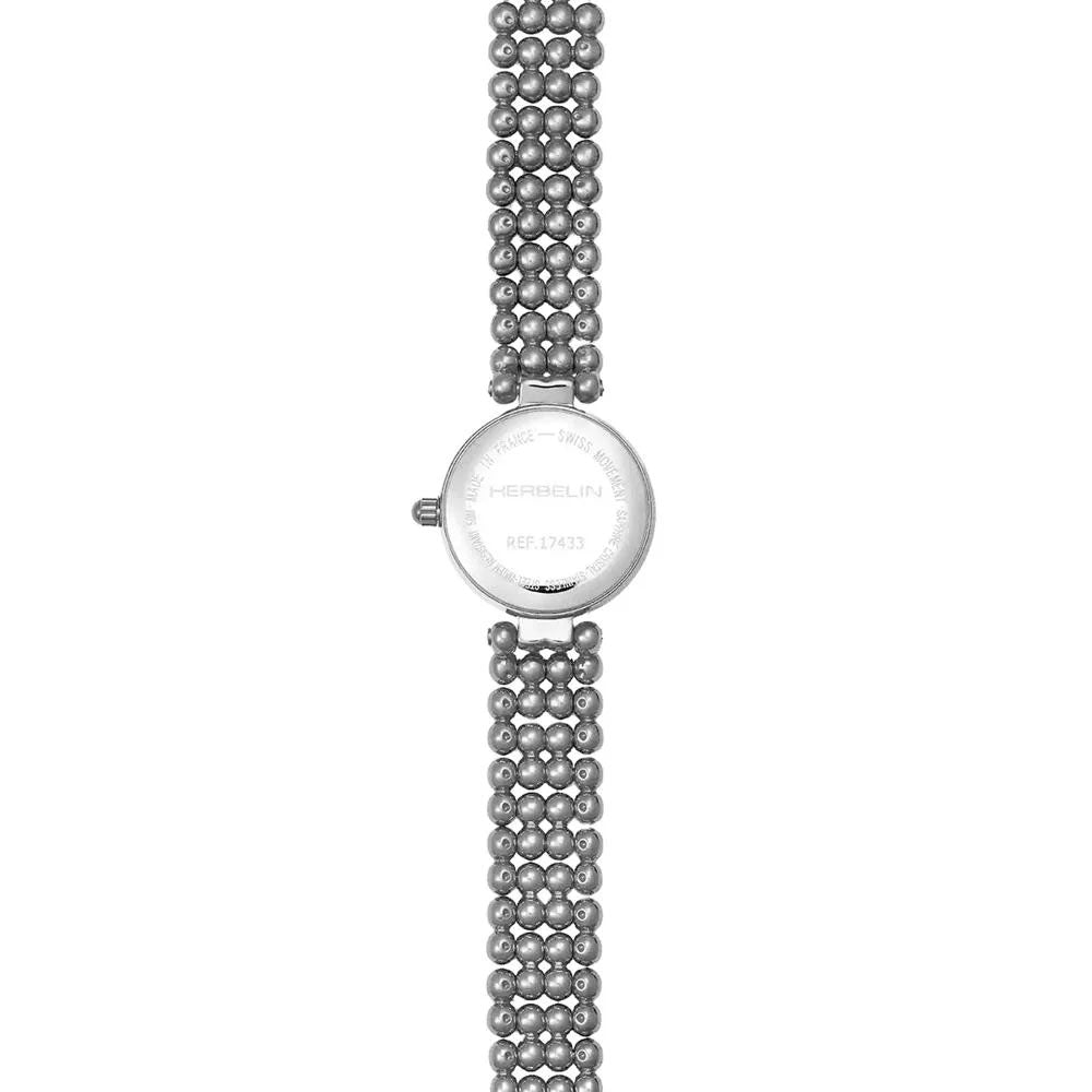 Herbelin Perles Silver Ivory Dial Beaded Bracelet Women's Watch | 16873B08