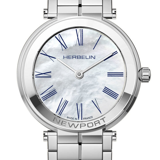 Herbelin Newport Slim Mother of Pearl Dial Stainless Steel Women's Watch | 16922B09