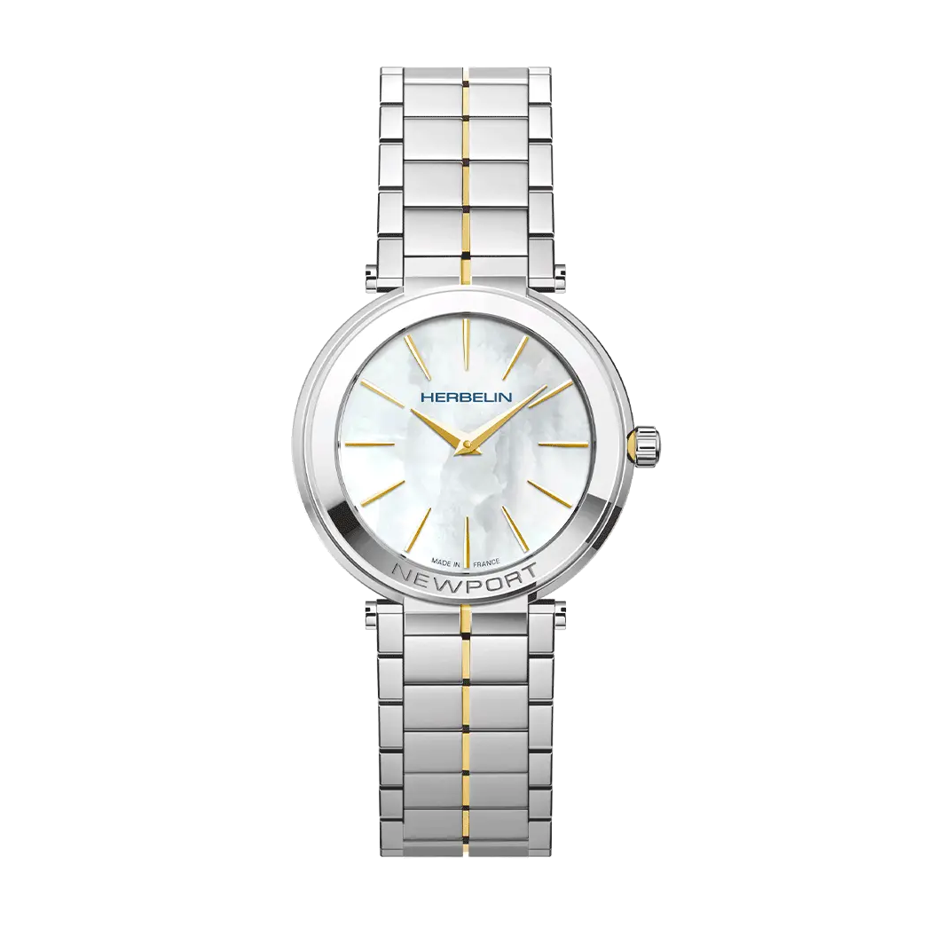 HERBELIN Newport Slim Mother of Pearl Dial Two-Tone Women's Watch | 16922BT1N19
