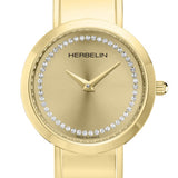 Herbelin M-Band Champagne Dial Yellow Gold PVD Women's Watch | 17056/BP63