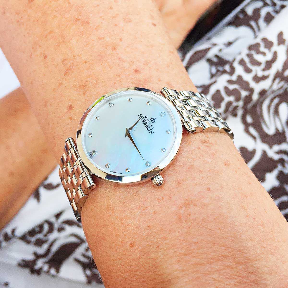 Herbelin Epsilon Mother of Pearl Dial Diamond Indices Women’s Watch | 17116/B89