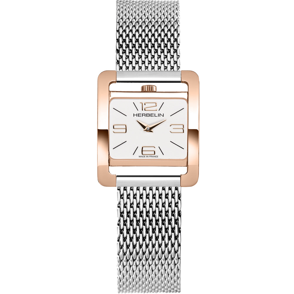 Herbelin 5th Avenue Silver Sunray Dial Rose Gold Women’s Watch | 17137PR11B
