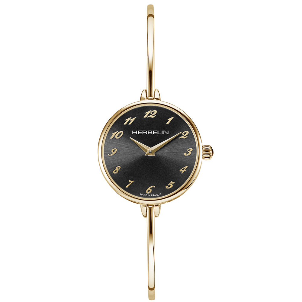 Herbelin Fil Black Mother of Pearl Dial Yellow Gold Watch | 17206BP24