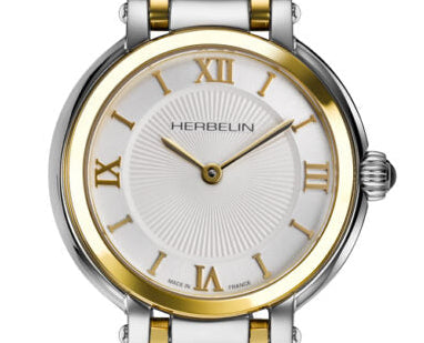 HERBELIN Galet Silver Sunray Dial Gold PVD Stainless Steel Women’s Watch | 17430BT28