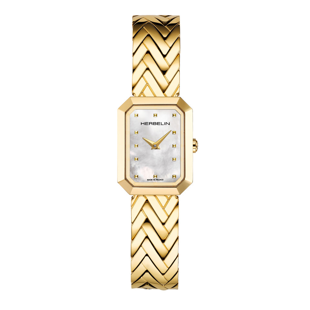 Herbelin Octogone Mother of Pearl Dial Rose Gold Indices Women’s Watch | 17446BP19
