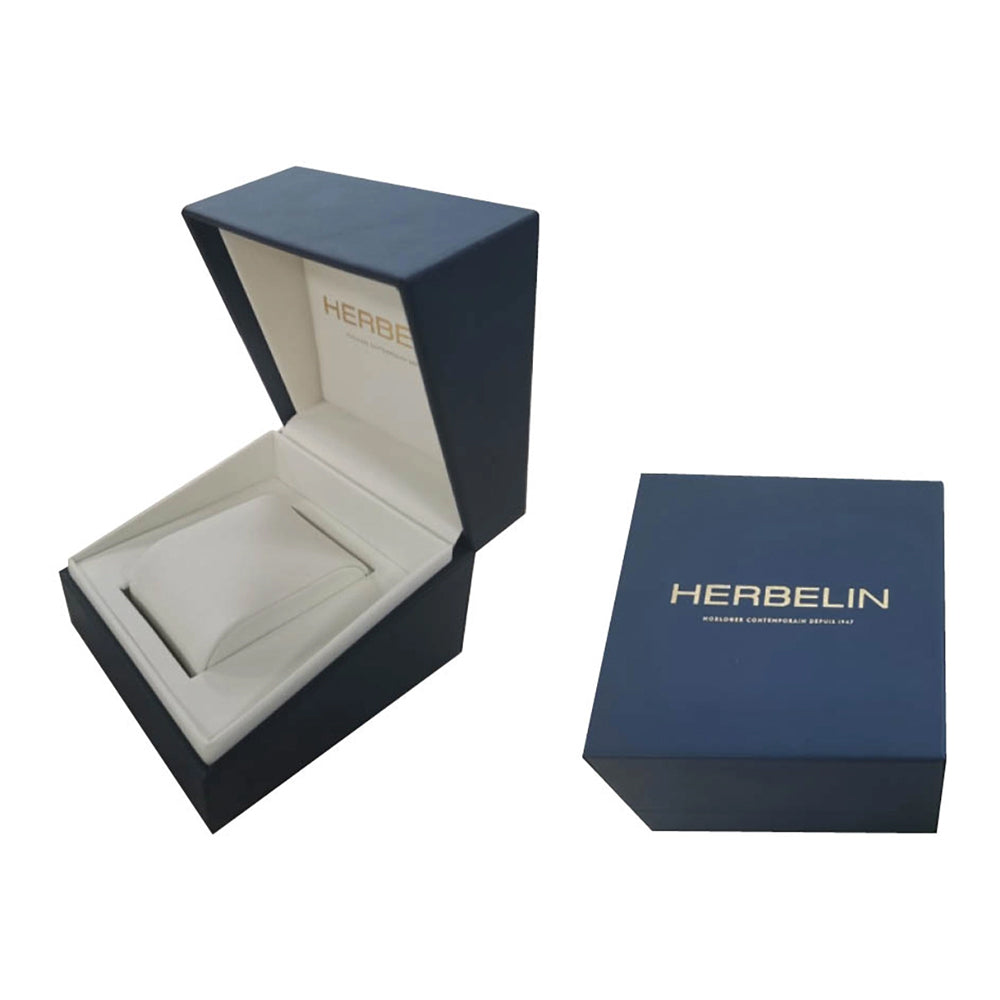 Herbelin Art Deco Silver & White Sunray Dial Tan Leather Strap Unisex Watch | 17567AP22GD