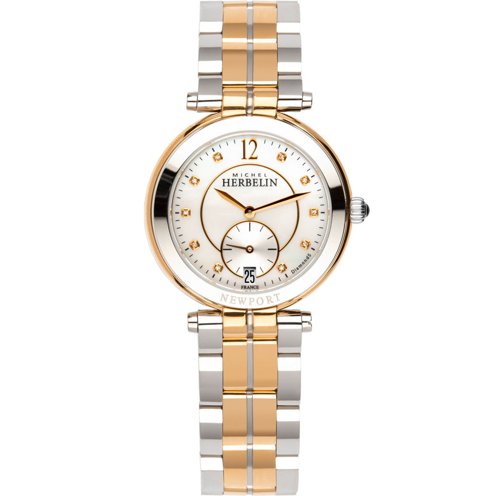 Herbelin Newport Classics Diamond Mother of Pearl Women's Watch | 18384/BTR89
