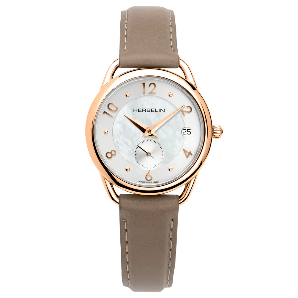 Herbelin Equinoxe Mother of Pearl Dial Rose Gold Leather Women's Watch | 18397/PR29GR