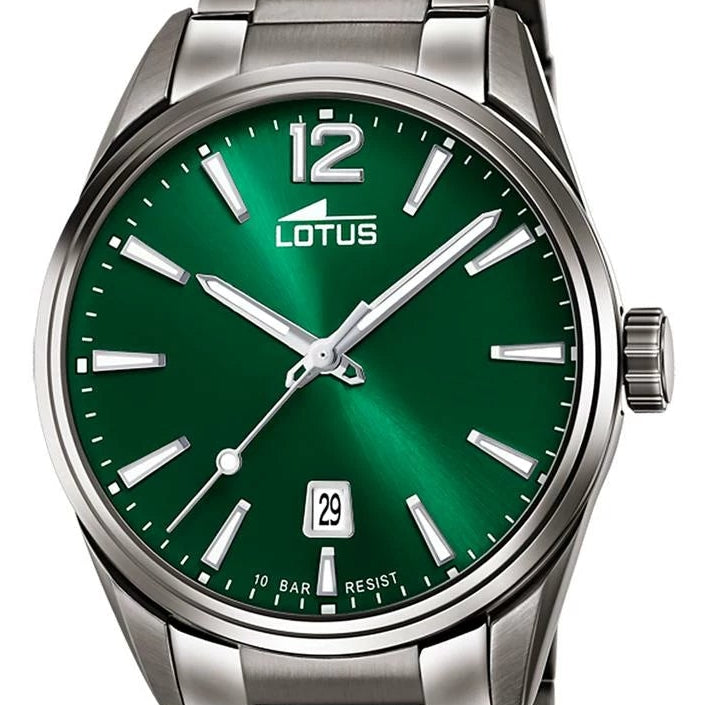Lotus Minimalist GTS 42mm Green Dial Grey Stainless Steel Men's Watch | 18684/4