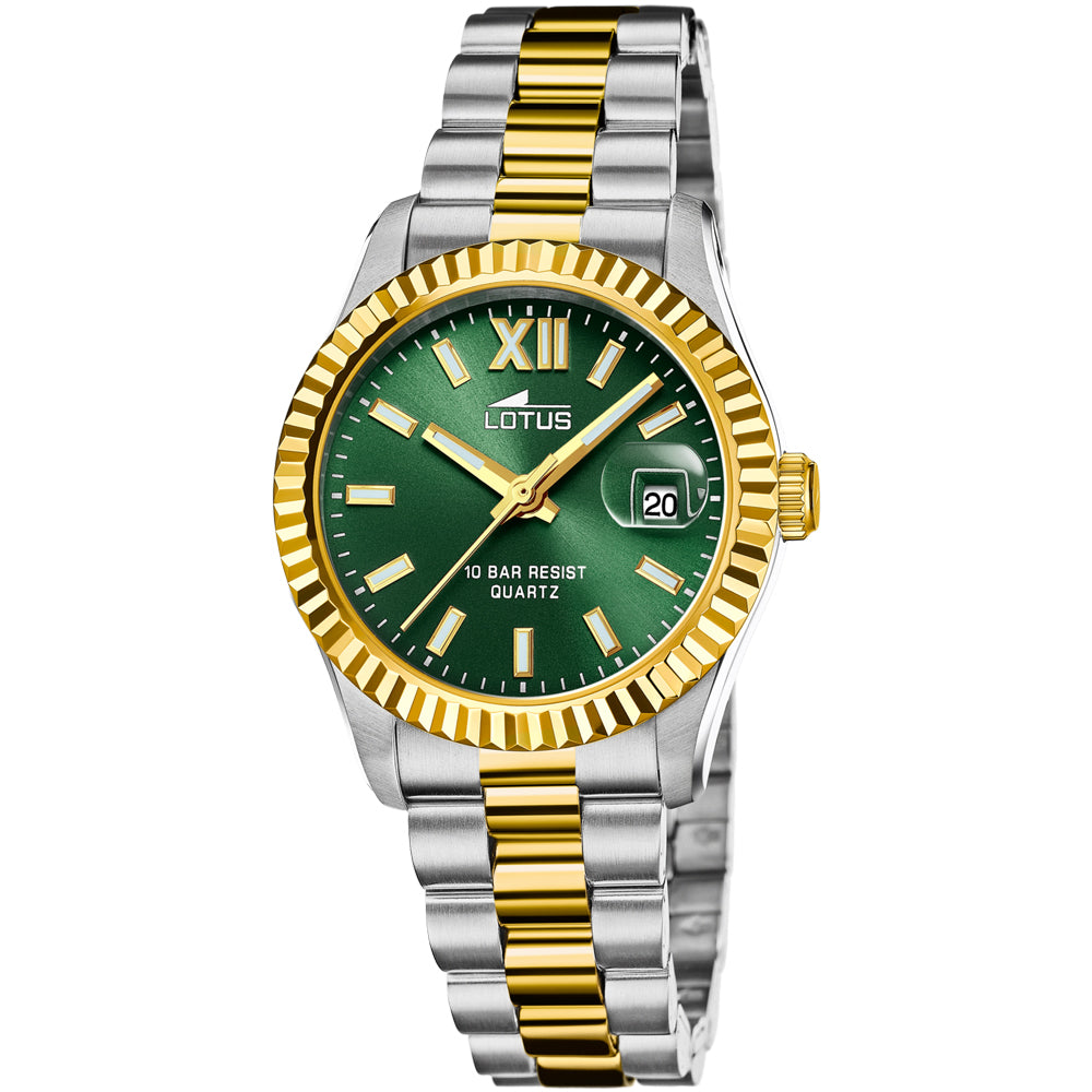 Lotus Freedom Green Dial Rose Gold Stainless Steel Women's Watch | 18931/3