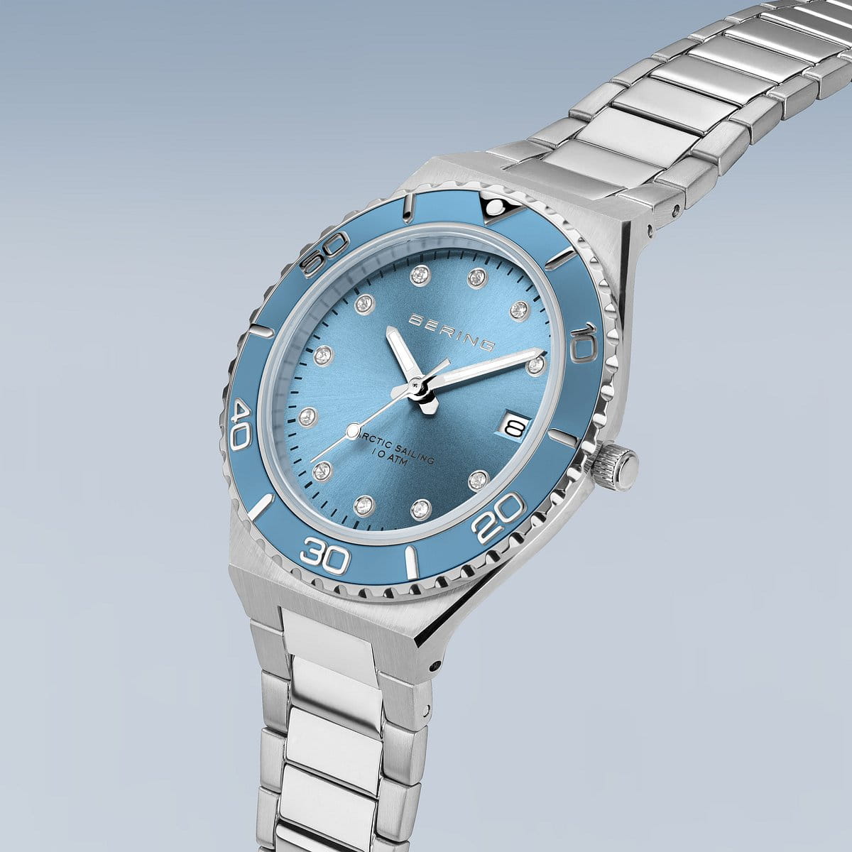 Bering Classic Blue Dial Calendar Stainless Steel Men's Watch | 18936-705