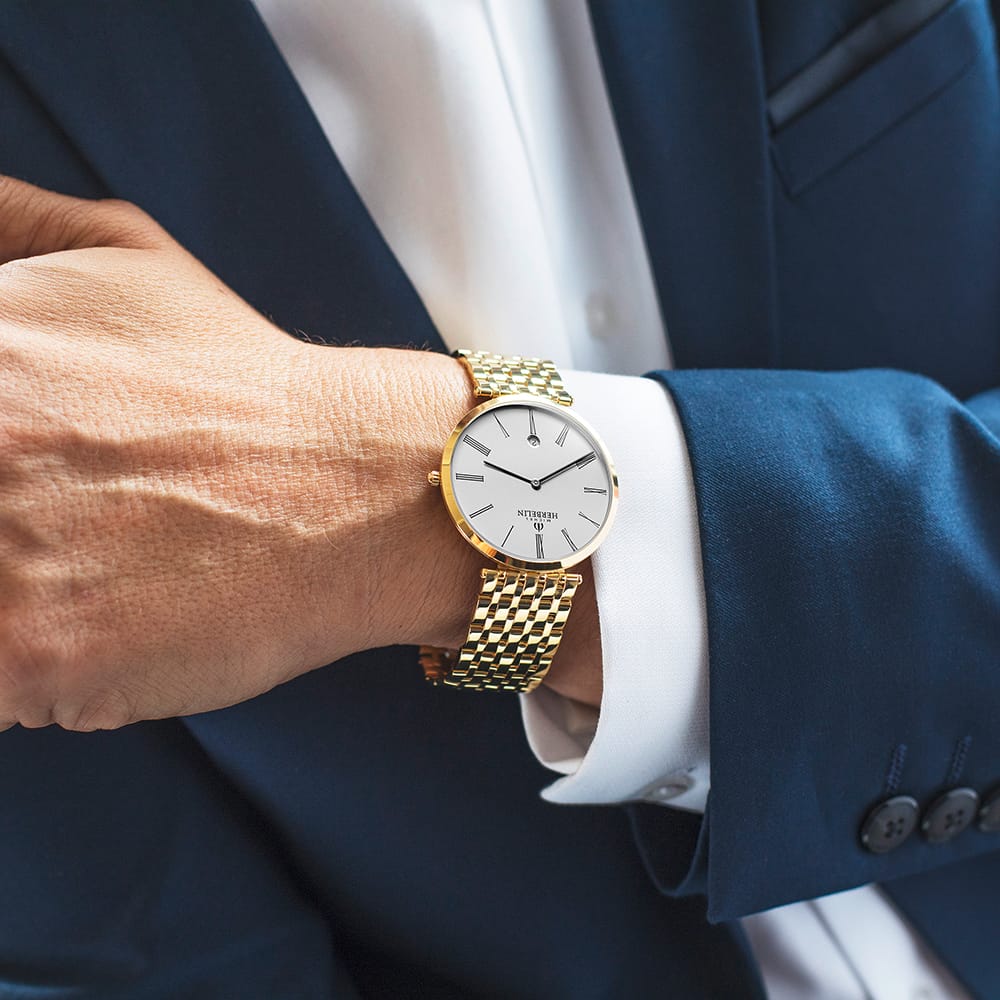 Herbelin Epsilon Gold Men's Dress Watch | 19416/BP01N