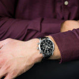 Festina Timeless Chronograph Black Dial Black Leather Men's Watch | F20542/5