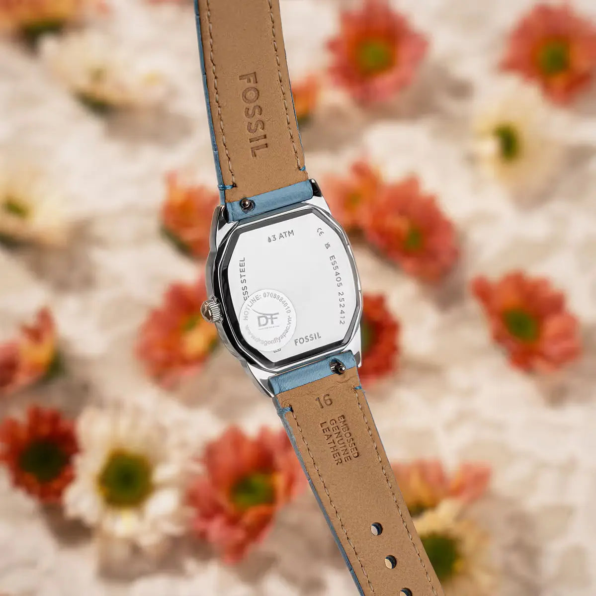 Fossil Harlow Three-Hand Light Blue Leather Women's Watch | ES5405