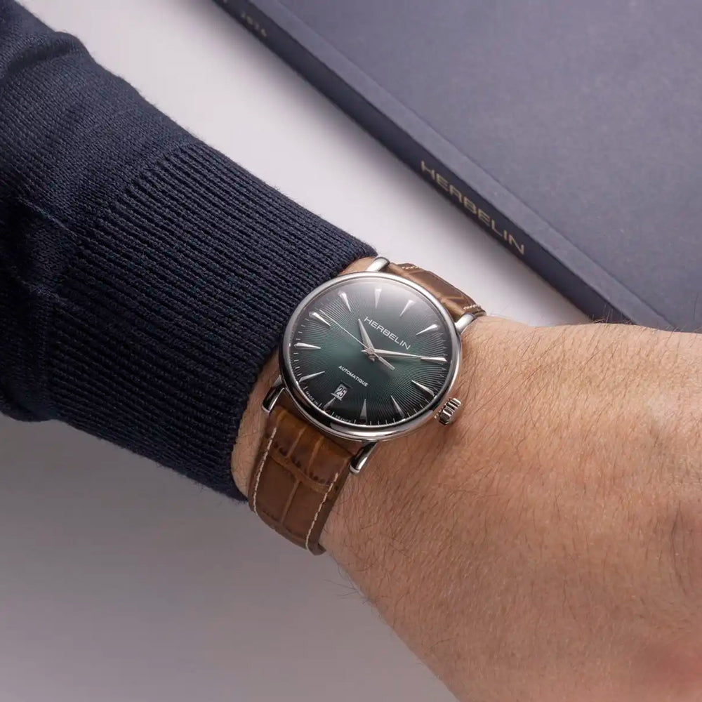 HERBELIN Insiration Steel and Brown Leather 38mm Men's Watch | 2047AP16MA