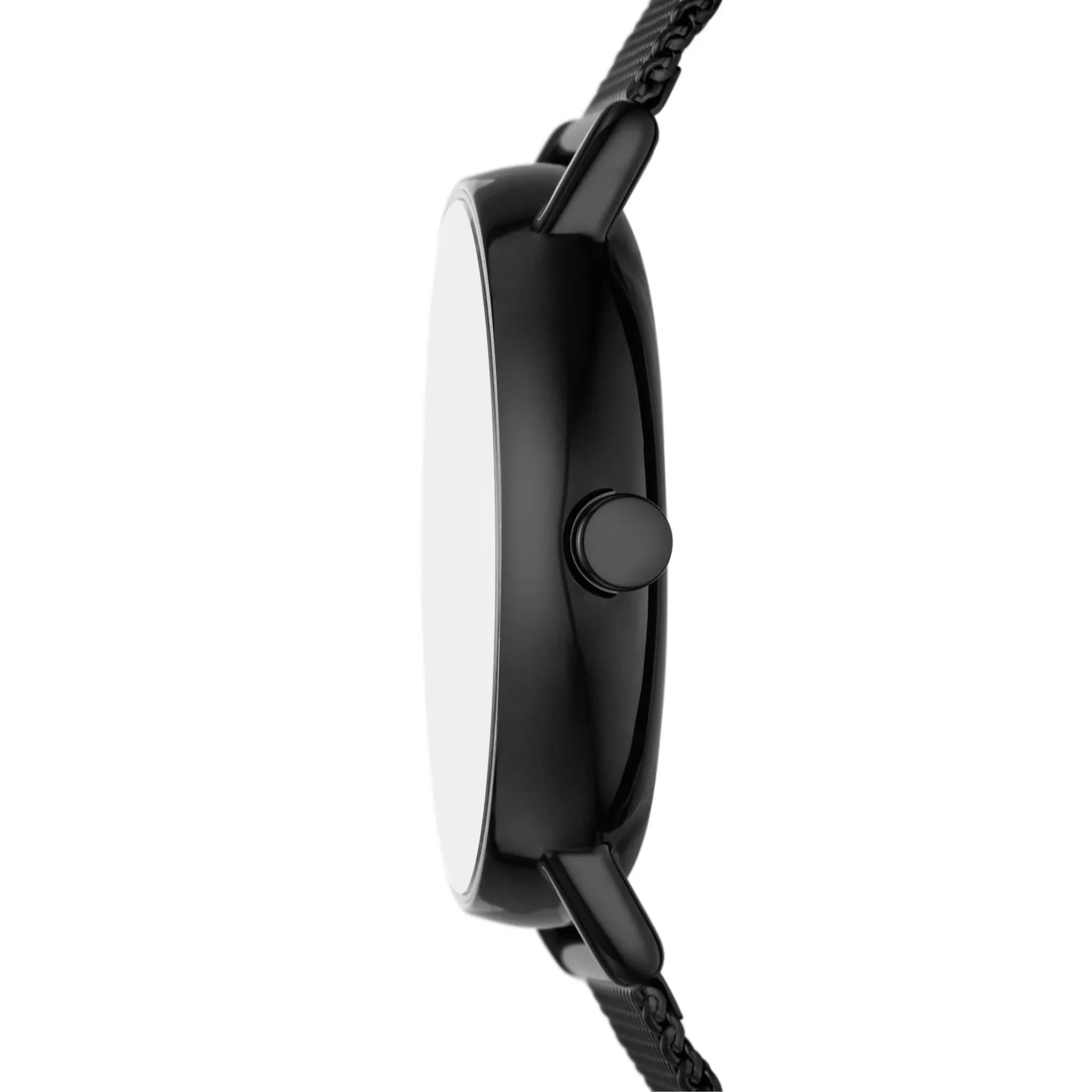 Skagen Signatur Sun & Moon Multifunction Black & Blue Dial / Black PVD Stainless Steel Mesh Bracelet Men's Watch | SKW6944