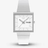 Swatch Bioceramic What If All White Unisex Watch | SO34W700
