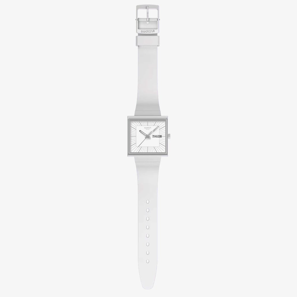 Swatch Bioceramic What If All White Unisex Watch | SO34W700