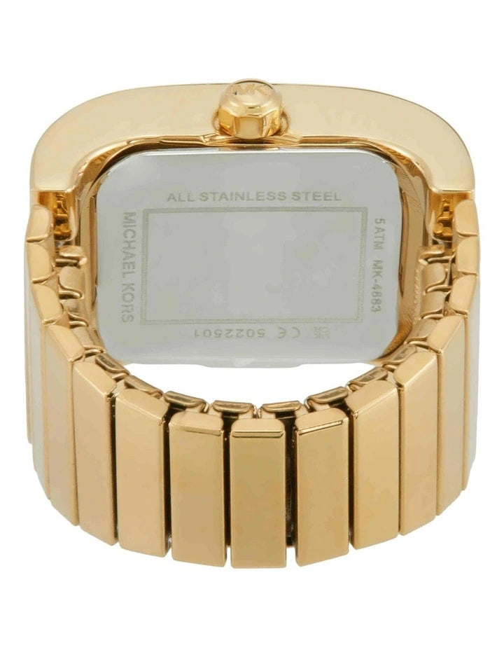 Michael Kors Darrington Gold-Tone Stainless Steel Strap Women's Ring Watch | MK4883