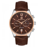 Bigotti Black Multi-Dial Calendar Black Leather Men's Watch | BG.1.10510-1