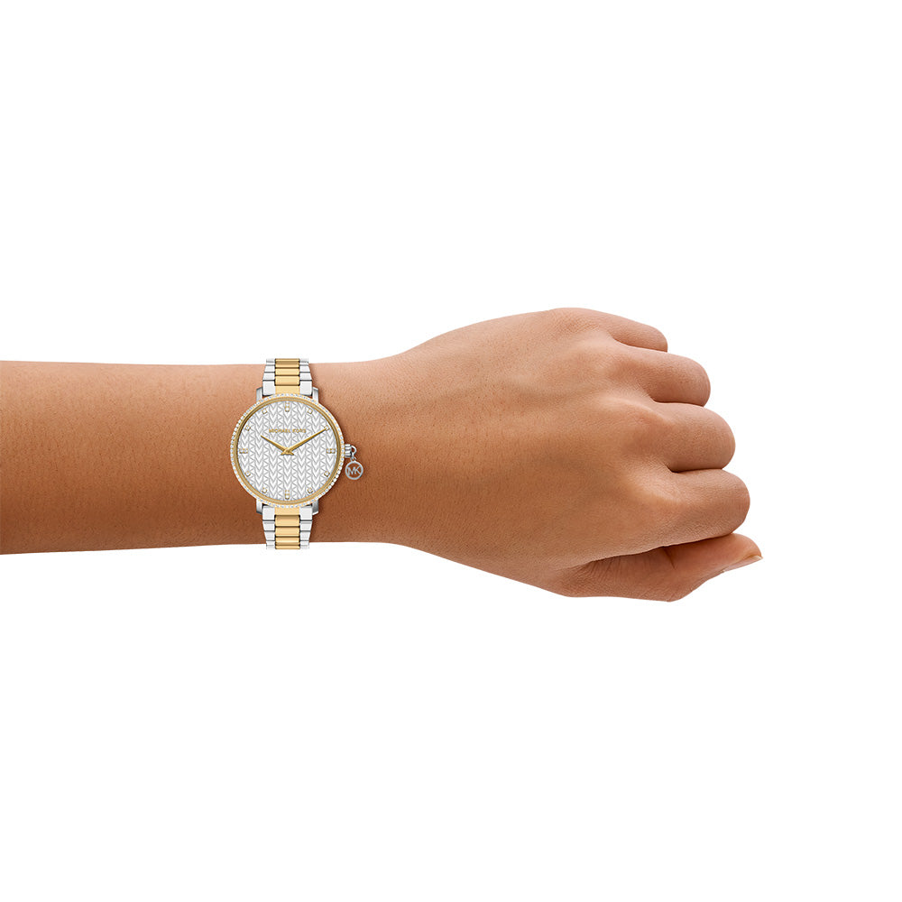 Michael Kors Pyper Silver Dial and Two-Tone Steel Bracelet 32mm Women's Watch | MK7574