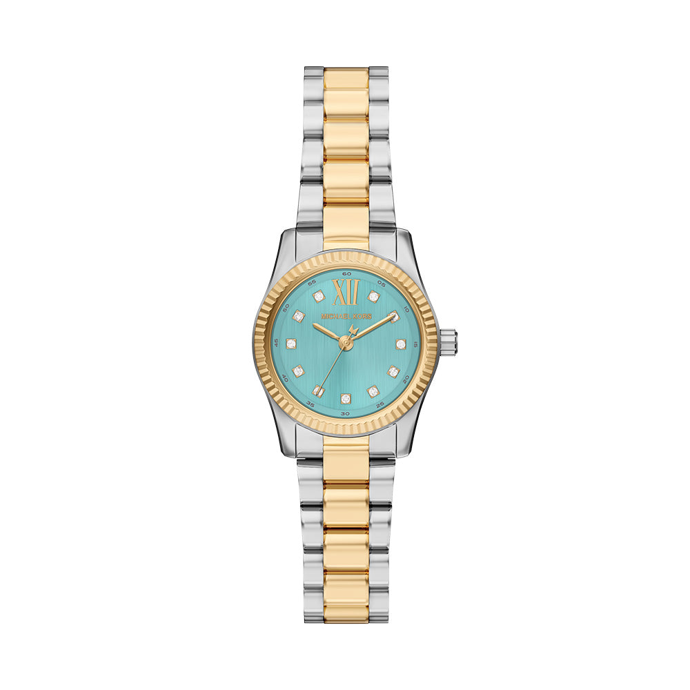 Michael Kors Lexington Blue Sunray Dial and Two-Tone Steel Bracelet 26mm Women's Watch | MK7579