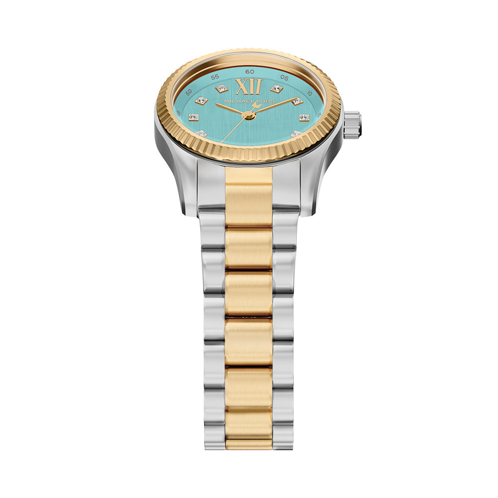 Michael Kors Lexington Blue Sunray Dial and Two-Tone Steel Bracelet 26mm Women's Watch | MK7579