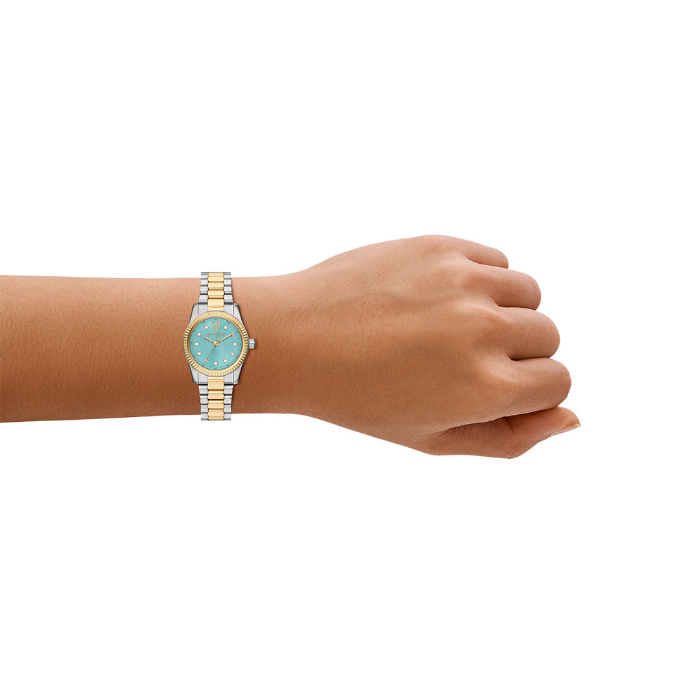 Michael Kors Lexington Blue Sunray Dial and Two-Tone Steel Bracelet 26mm Women's Watch | MK7579