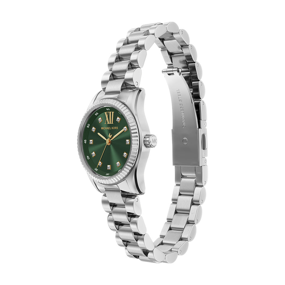 Michael Kors Lexington Green Sunray Dial and Steel Bracelet 26mm Women's Watch | MK7580