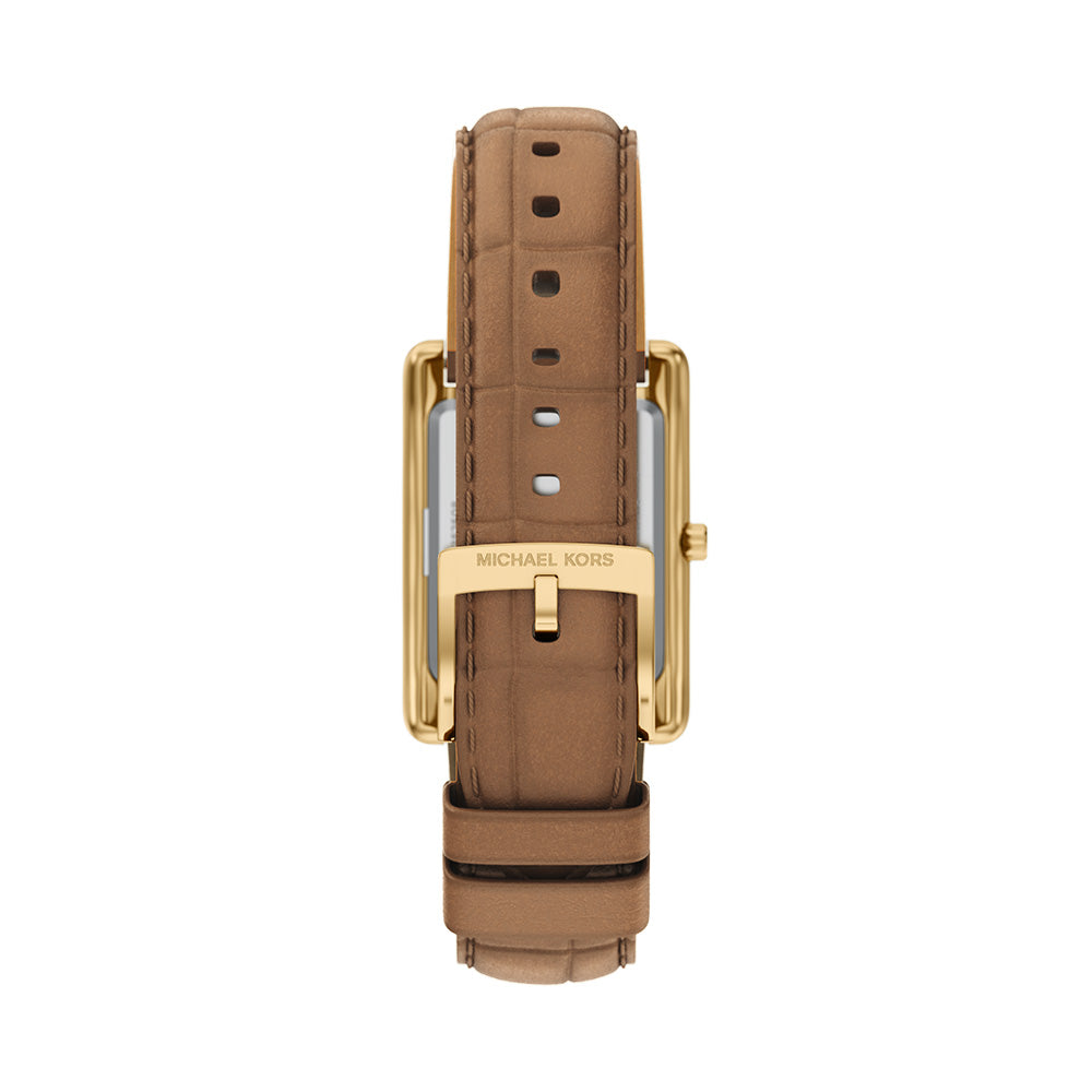 Michael Kors Essex Gold Dial and Brown Leather Strap 26mm Women's Watch | MK7584